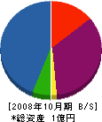 金沢建材工業 貸借対照表 2008年10月期