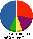 天野組 貸借対照表 2011年9月期