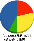 松田（幸）組 貸借対照表 2012年3月期