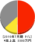 内田ポンプ商会 損益計算書 2010年7月期
