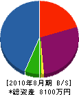 大阪造園土木 貸借対照表 2010年8月期
