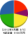 岩田コントラクション 貸借対照表 2012年9月期