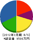 福山空間建設研究所 貸借対照表 2012年3月期