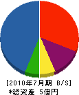 福山組 貸借対照表 2010年7月期