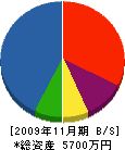 明桃園 貸借対照表 2009年11月期