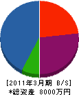 藤井工務店 貸借対照表 2011年3月期