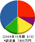 藤川建設 貸借対照表 2009年10月期