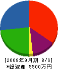 山川組 貸借対照表 2008年9月期