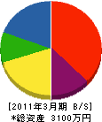 成松建設 貸借対照表 2011年3月期