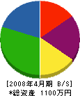 長浜電気 貸借対照表 2008年4月期