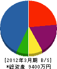 玉田材木店 貸借対照表 2012年3月期