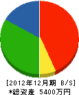日本浄化槽 貸借対照表 2012年12月期