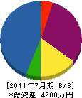 榊原組 貸借対照表 2011年7月期