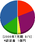 植田組 貸借対照表 2008年7月期