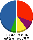 大田建設 貸借対照表 2012年10月期