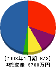 三井環境 貸借対照表 2008年1月期