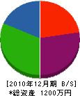 藤田工務店 貸借対照表 2010年12月期