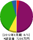 山村鐵工建設 貸借対照表 2012年8月期
