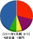 大山緑地建設 貸借対照表 2011年8月期