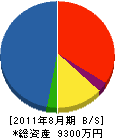 杉本電気工事 貸借対照表 2011年8月期