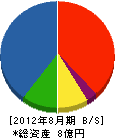 若井工業 貸借対照表 2012年8月期