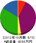 山﨑住宅設備 貸借対照表 2012年10月期