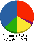 田代組 貸借対照表 2009年10月期