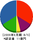 相澤建設 貸借対照表 2008年6月期