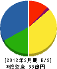 日本建工 貸借対照表 2012年3月期