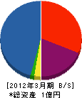 楢崎住宅 貸借対照表 2012年3月期