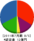 小菅建設興業 貸借対照表 2011年7月期