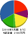 渡辺工業 貸借対照表 2010年5月期