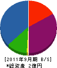 武海建設 貸借対照表 2011年9月期