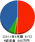 鮫島商会 貸借対照表 2011年9月期