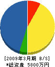 （合）具志川電気工事社 貸借対照表 2009年3月期