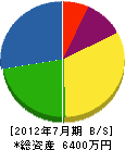 田原設備工業 貸借対照表 2012年7月期