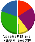 西薗タタミ店 貸借対照表 2012年3月期