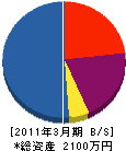 冨木田電機商会 貸借対照表 2011年3月期