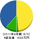 丸愛内藤設備 貸借対照表 2011年4月期
