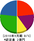 上山住建 貸借対照表 2010年9月期