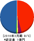 朝日テクノ 貸借対照表 2010年3月期