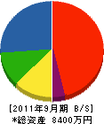 上野工務店 貸借対照表 2011年9月期