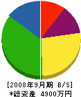 田原建設 貸借対照表 2008年9月期