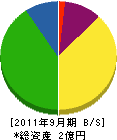 岡田電気 貸借対照表 2011年9月期
