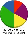 松本八興電気工事 貸借対照表 2012年9月期