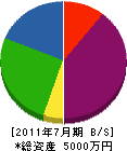 岩田組 貸借対照表 2011年7月期