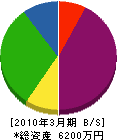 片岡電気工事 貸借対照表 2010年3月期