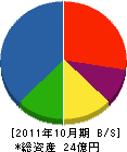 白川電機製作所 貸借対照表 2011年10月期