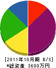 山矢建設 貸借対照表 2011年10月期