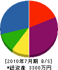相澤建設 貸借対照表 2010年7月期